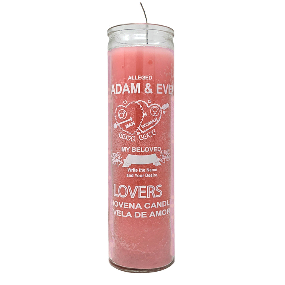 7 Day Adam and Eve fixed candle, 8 inches, paraffin wax