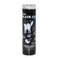7 Day Black Cat glass candle in black for banishing and protection spell work, altar rituals, and intention setting.