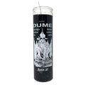 7 Day Black List DUME glass candle in black for banishing and boundary-setting spell work and ritual practice.