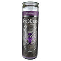 7 Day glass ritual candle, goddess symbol, lavender scent, 8 inches