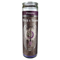 7 Day Glass Ritual Candle - Witch's Broom - Sage scent, 8 inch fixed candle