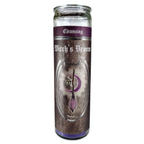 7 Day Glass Ritual Candle - Witch's Broom - Sage scent, 8 inch fixed candle