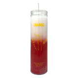 7 Day Orisha-Chango Candle, white and red devotional candle