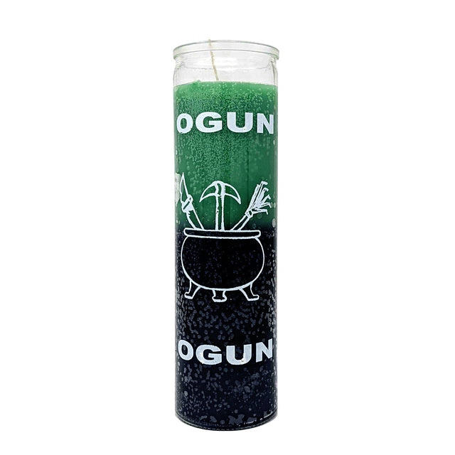 7 Day Orisha-Ogun Candle, green and black devotional candle