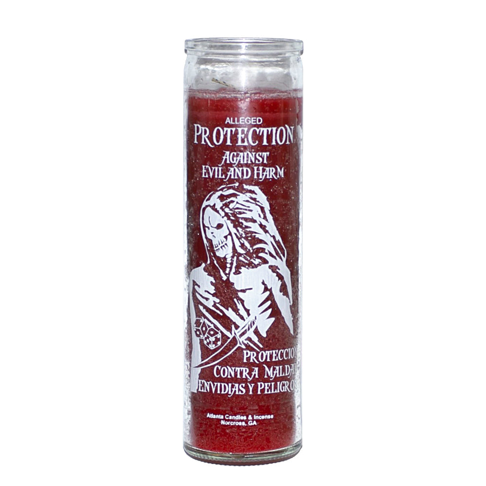 7 Day Protection Against Evil & Harm Candle, Red, 8.125 inch fixed candle