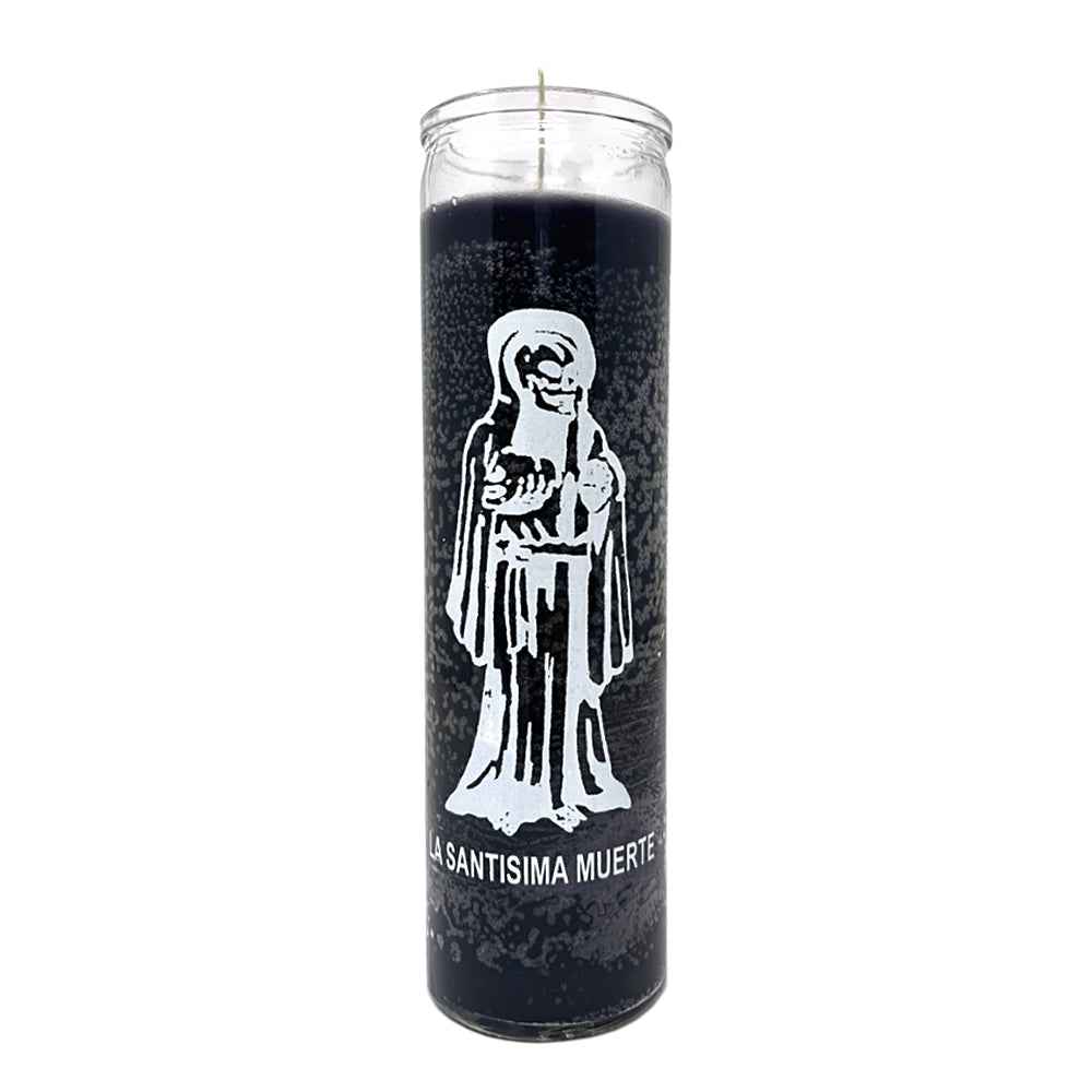 7 Day Santa Muerte (Holy Death) Candle, Black, 8.125 inch devotional candle