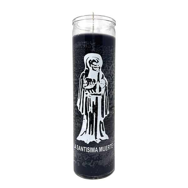 7 Day Santa Muerte (Holy Death) Candle, Black, 8.125 inch devotional candle