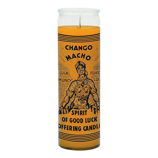 7 Day Spirit of Good Luck Chango Macho Candle, 8.125 inch fixed candle
