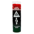 7 Day Triple Reverse Candle, red black green layered ritual candle