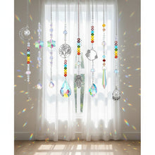 7-Piece Colorful Crystal Sun Catcher Set rainbow crystal hanging ornaments for decorating windows, catching sunlight, and creating colorful light reflections.