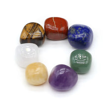 7-Piece Reiki Natural Tumbled Stone Set for meditation, crafts, and crystal healing.