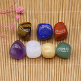 7-Piece Reiki Natural Tumbled Stone Set for meditation, crafts, and crystal healing.