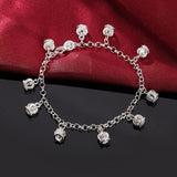 925 silver bracelet with rope chain pattern for casual wear, fashion accessorizing, and everyday use.