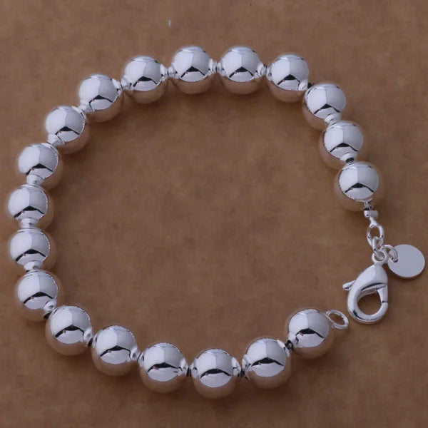 925 Sterling Silver Heart Chain Bracelet chain bracelet for layering with watches, everyday styling, and gift use.