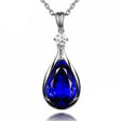 925 silver teardrop sapphire necklace pendant for formal wear, gifting, and everyday jewelry styling.