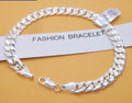 925 Sterling 6mm flat chain bracelet for everyday wear, layering, and classic jewelry styling.