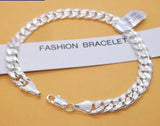 925 Sterling 6mm flat chain bracelet for everyday wear, layering, and classic jewelry styling.