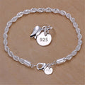 925 Sterling Silver 4MM Twisted Rope Chain Bracelet jewelry bracelet for everyday wear, layering, and casual styling.