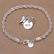 925 Sterling Silver 4MM Twisted Rope Chain Bracelet jewelry bracelet for everyday wear, layering, and casual styling.