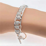 925 Sterling Silver mesh bracelet for everyday wear, stacking, and elegant accessory styling.