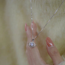 925 Sterling Silver orbit planet necklace with pendant charm for layering, daily wear, and minimalist cosmic style.