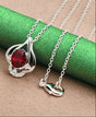 925 Sterling Silver Red Zircon Bud Pendant necklace charm for elegant daily wear, gifting, and special occasion styling.