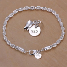 925 Sterling Silver Twisted Rope Bracelet chain bracelet for everyday wear, layering, and stylish jewelry styling.