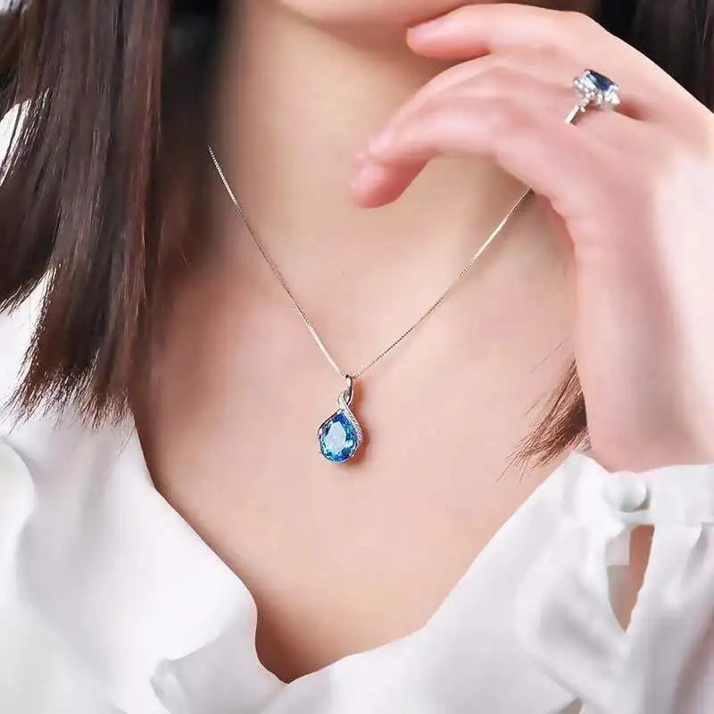 Amethyst & Aquamarine birthstone sterling silver pendant for meaningful gifting, personal keepsakes, and stylish wear.