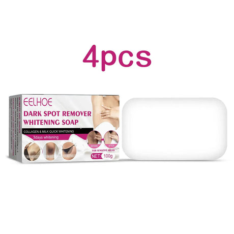 Eelhoe Dark Spot Remover Whitening Soap packaging with a bar of soap on a white background