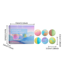 Measurement chart of a box and bath bombs with dimensions labeled.