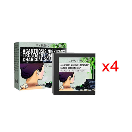 Two boxes of Jaysuing Acanthosis Nigricans Treatment Bamboo Charcoal Soap on a white background