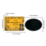 Hoygi Snake Oil Soap 3 in 1 packaging with dimensions on a white background