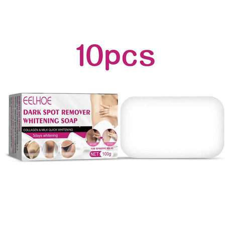 Dark spot remover whitening soap with packaging on a white background
