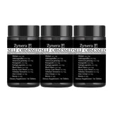 Three black Zynera supplement bottles labeled 'Self Obsessed' on a white background.