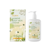 Jasmine body skin cream with packaging on a white background