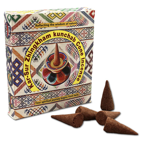 Bhutanese Kar-Sur Zhingkham Kunchab Cone Incense - Hand Rolled