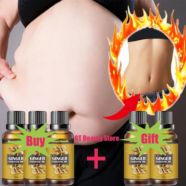 Ginger Warming Slimming Massage Oil warming body oil for targeted slimming, body-toning, and abdominal massage.