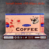 Box of Satya Coffee Incense Sticks on a gray background