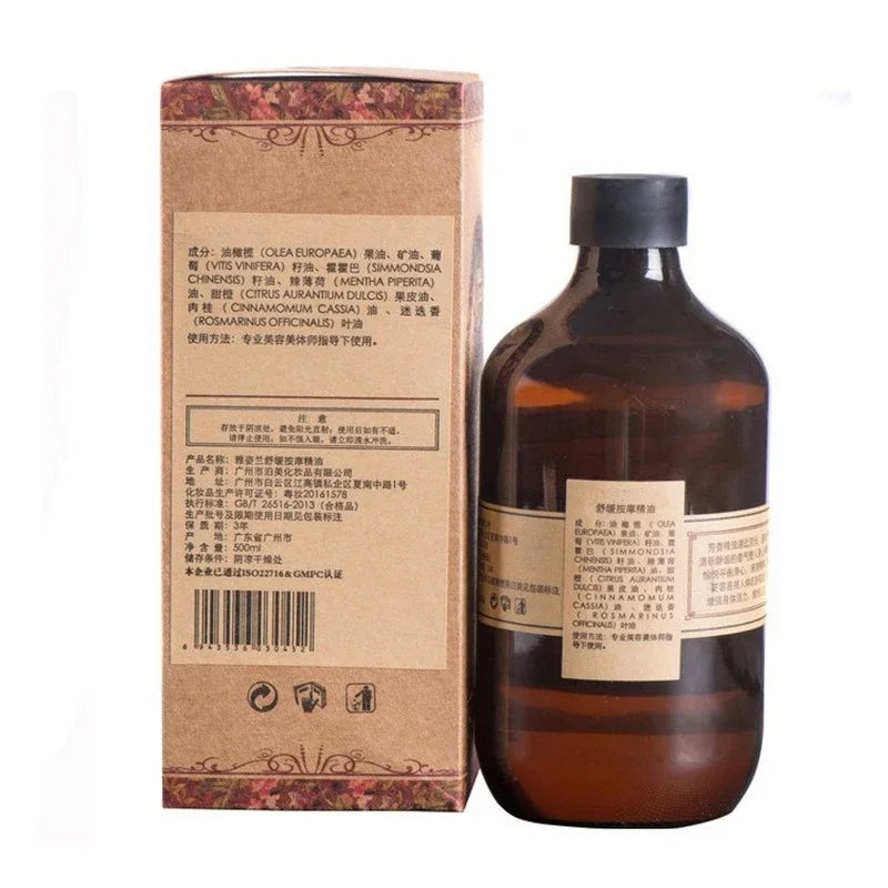 Brown bottle with label and cardboard box on a white background