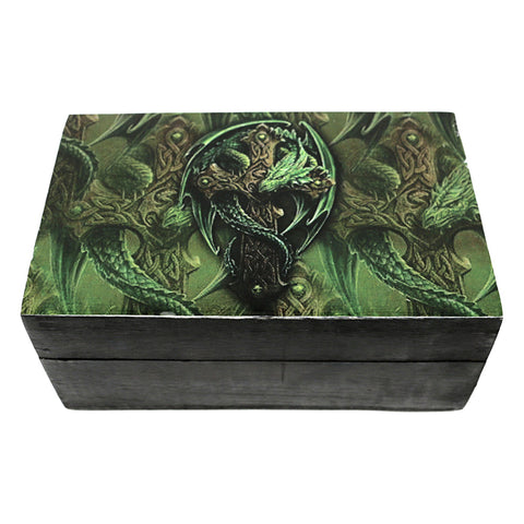 Celtic Cross with Dragon Wooden Box 4" x 6"