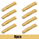 Eight wooden sticks on a white background with '8pcs' text at the bottom.