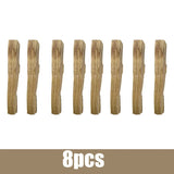 Eight wooden stakes on a white background with '8pcs' text below.