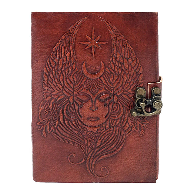 Moon Goddess Leather Journal with Latch Closure