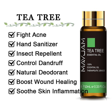 Huile essentielle pure 10 ml – Lavande, eucalyptus, rose et plus