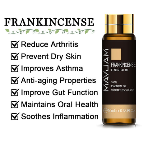 Huile essentielle pure 10 ml – Lavande, eucalyptus, rose et plus