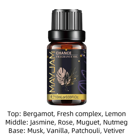 Mayuam Chance fragrance oil bottle with label on a white background