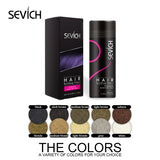 Sevich hair building fibers packaging with color options on a white background