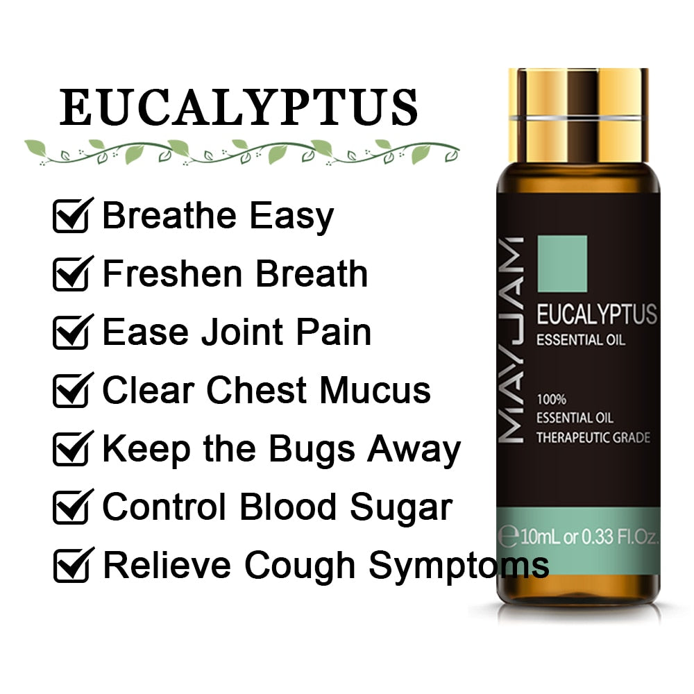 10ML Pure Essential Oil – Lavender, Eucalyptus, Rose & More