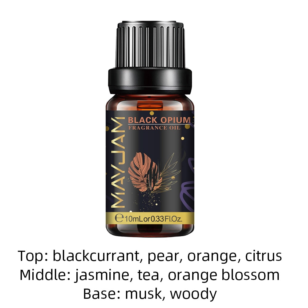Mayur Black Opium fragrance oil bottle with label on a white background
