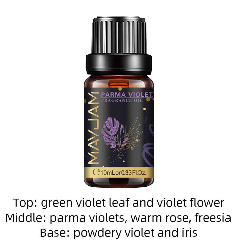 MayJam Parma Violet fragrance oil bottle on a white background
